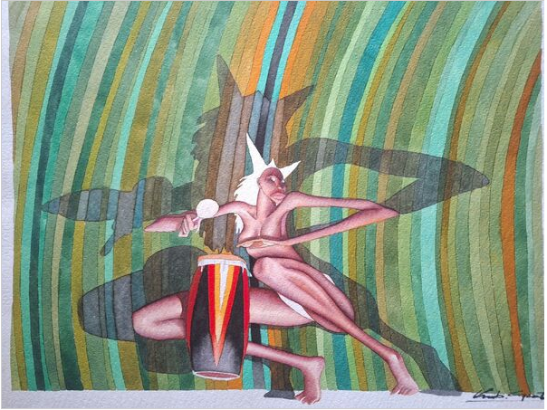 Umberto Grati, "Musica" (acquerello)