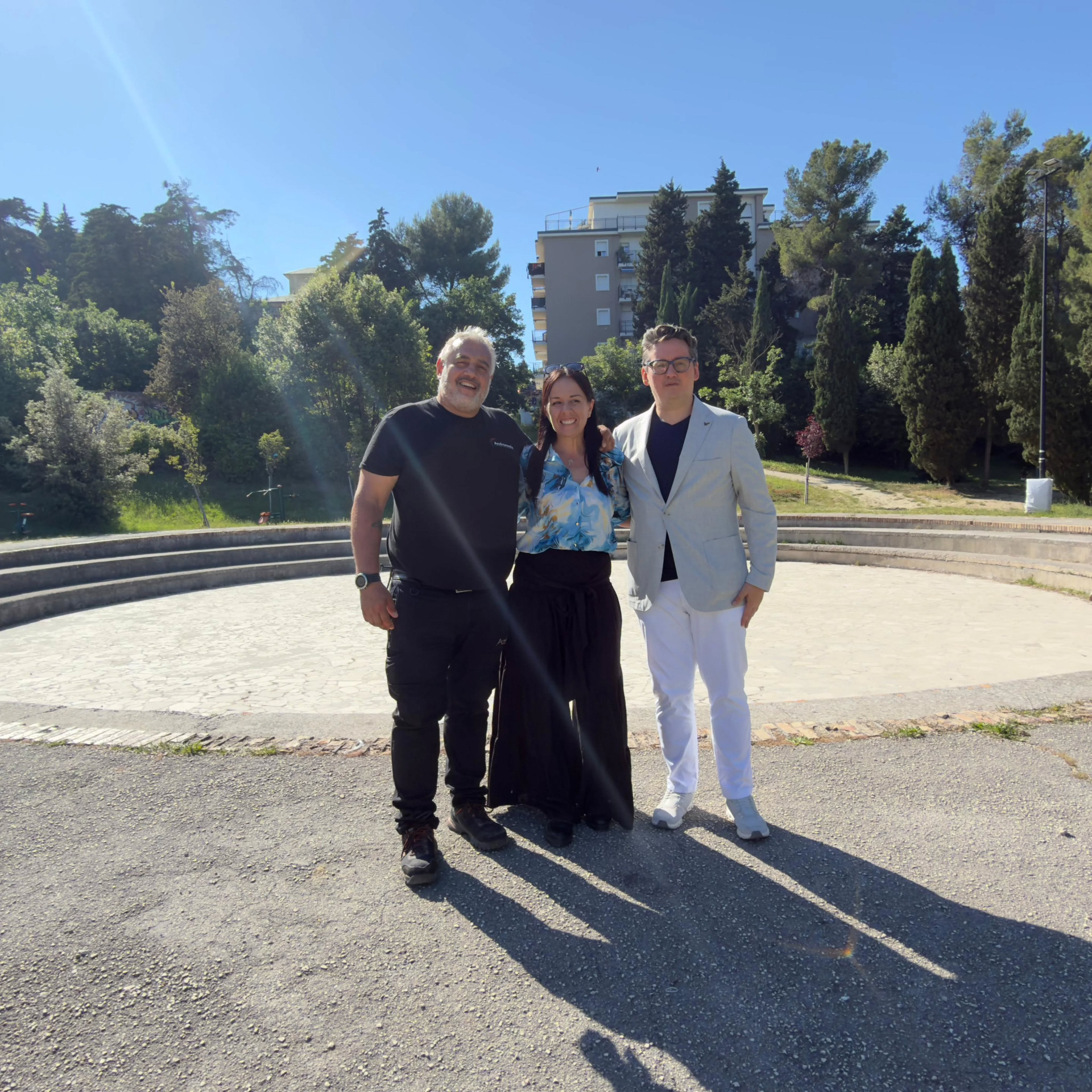 Marco Ruzziconi, Selena Abatelli e il vicesindaco Marco Giacanella all’arena