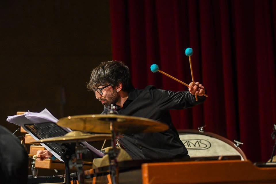 Giosuà Scarponi del Quintetto Percussionisti Marchigiani